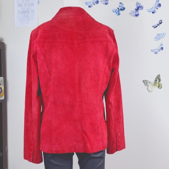 Mark Alan red suede vintage jacket - Picture 3 of 5